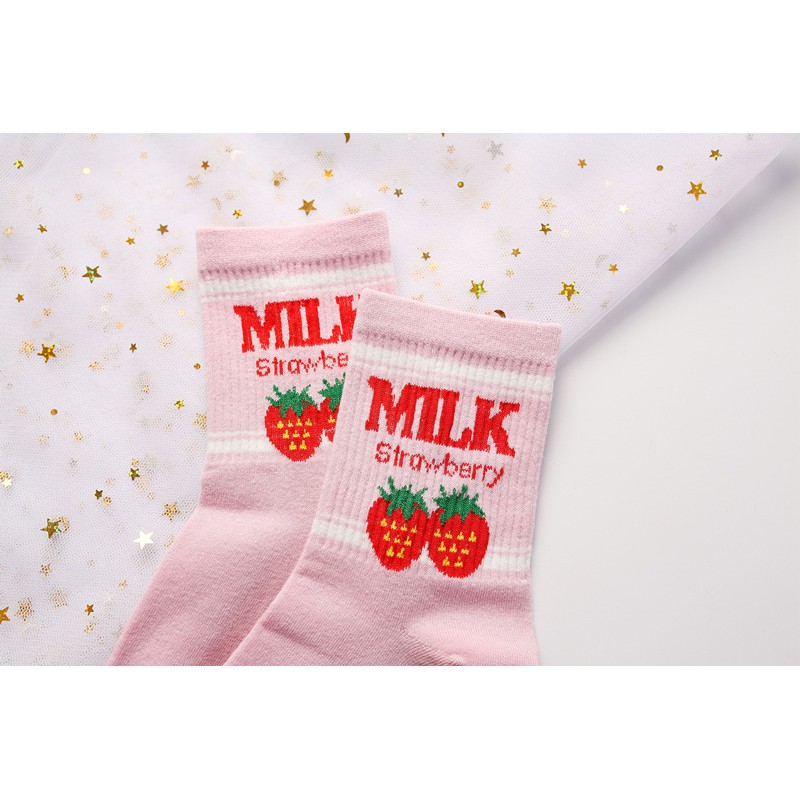 Tất Vớ Milk Hoa Quả Ulzzang Hàn Quốc - Sẵn Hàng