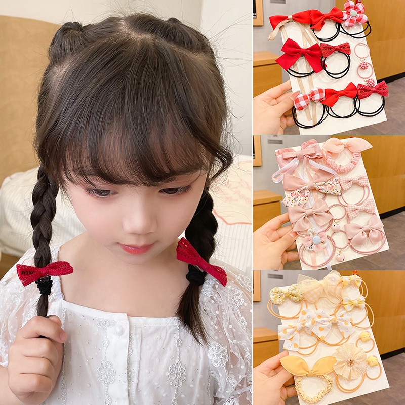 Dây Cột Tóc Thắt Nơ Không Đau Dễ Thương Cho Bé Gái