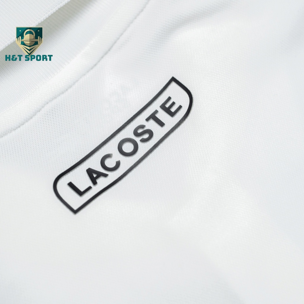 Bộ Thể Thao Nam Set Lacoste Trắng Kẻ Xanh Lá Cây thoáng mát , Đồ Thể Thao Cao Cấp HTsport