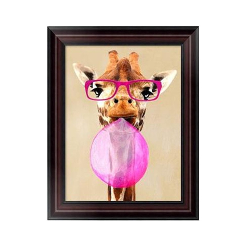 Tranh Thêu Trang Trí Thủ Công 5D Hình Hươu Cao Cổ (Mũi Thêu Hình X)