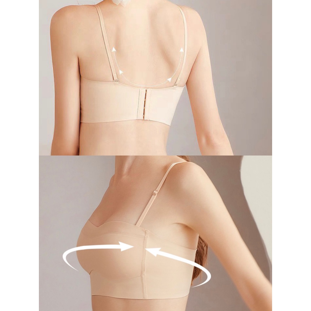 Áo bra 2 dây quây ngang không gọng đệm mỏng , áo lót nữ bản dây to đúc su 0210