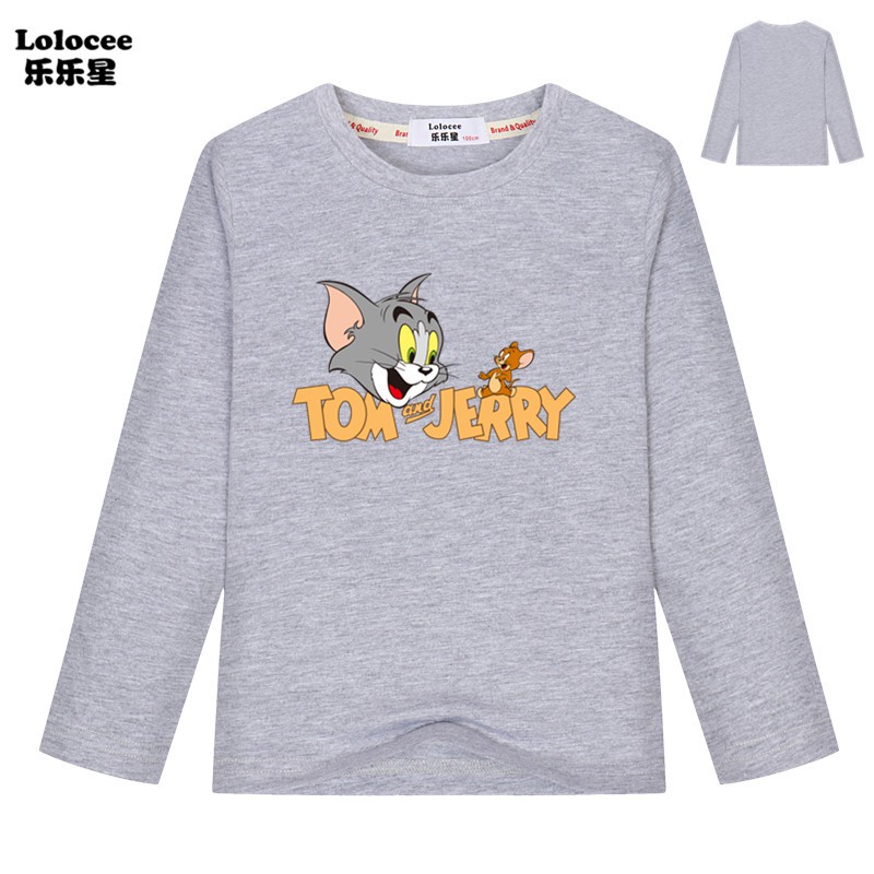 Áo Thun Dài Tay In Hình Tom &amp; Jerry Cho Bé