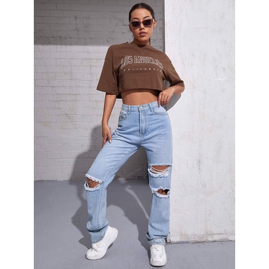Áo Croptop F21 Lai Sóng Màu Chocolate - 3532