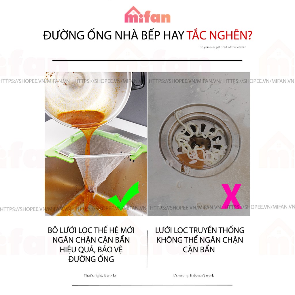 Giá Lưới Lọc Thức Ăn Thừa - Túi Lọc Rác Bồn Rửa Chén Bát - Khung nhựa ABS chất lượng cao.abin
