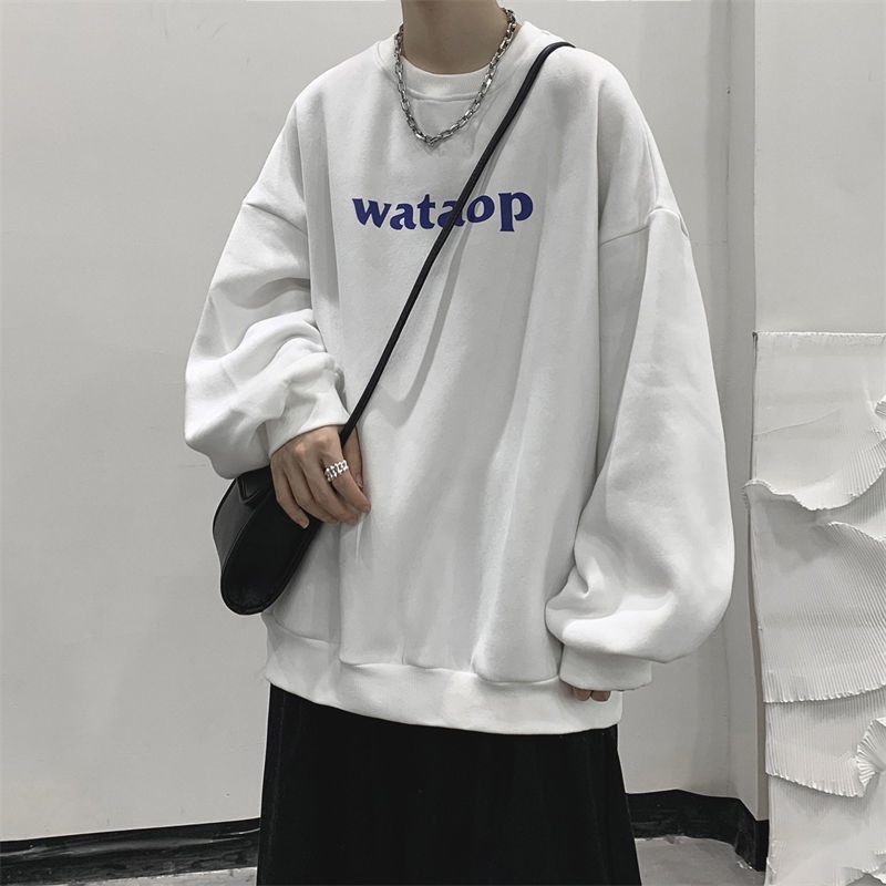 Áo Thun Tay Dài Cổ Tròn In Chữ Phong Cách Hong Kong Mới 2021