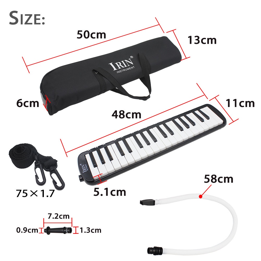 Kèn Melodica Irin 32 và 37 phím -Nhạc cụ cho học sinh cấp 1, cấp 2 ,đầy đủ phụ kiện đi kèm.