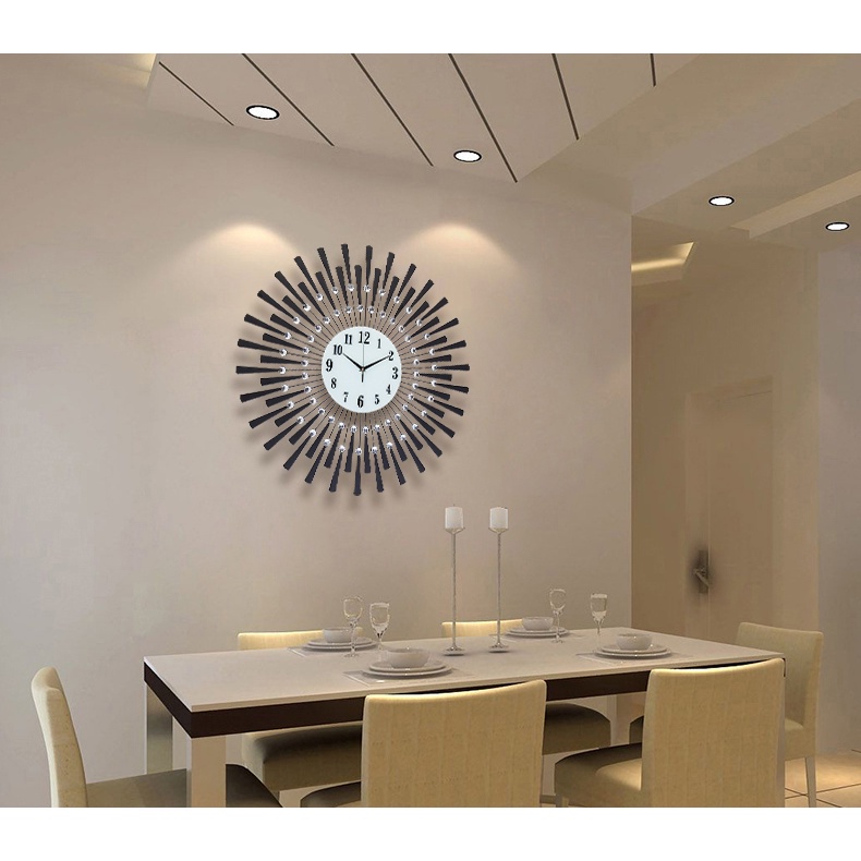 Đồng hồ Decor Treo Tường Trang Trí Phòng Khách, Phòng Ngủ Đẹp Mặt Trời Toả Nắng KD886