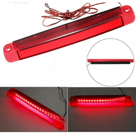 Đèn LED cánh gió đuôi 30cm chống thấm nước 18 bóng màu đỏ  xe hơi ô tô tín hiệu sau cốp 42cm phanh thắng 12V 40cm
