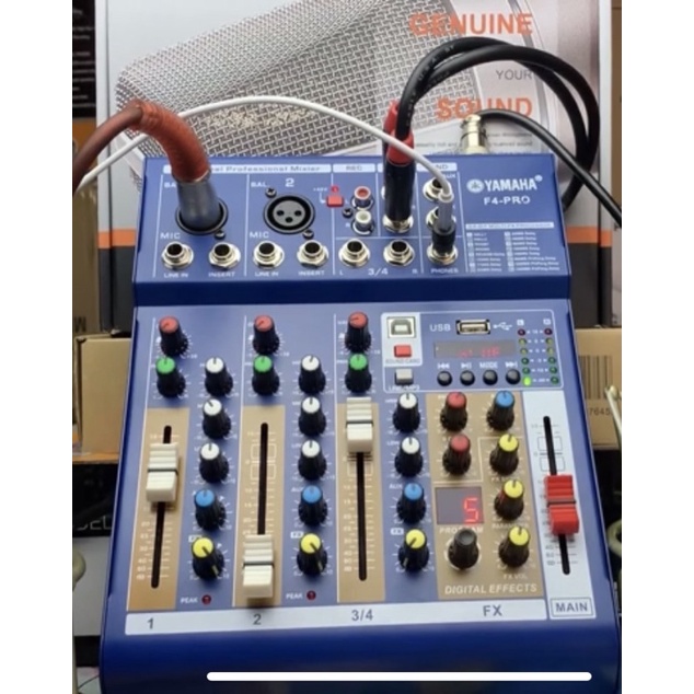 Bàn trộn Mixer Yamaha F4 Pro - Tích hợp vang số 16 chế độ vang - Tích hợp soundcard livestream