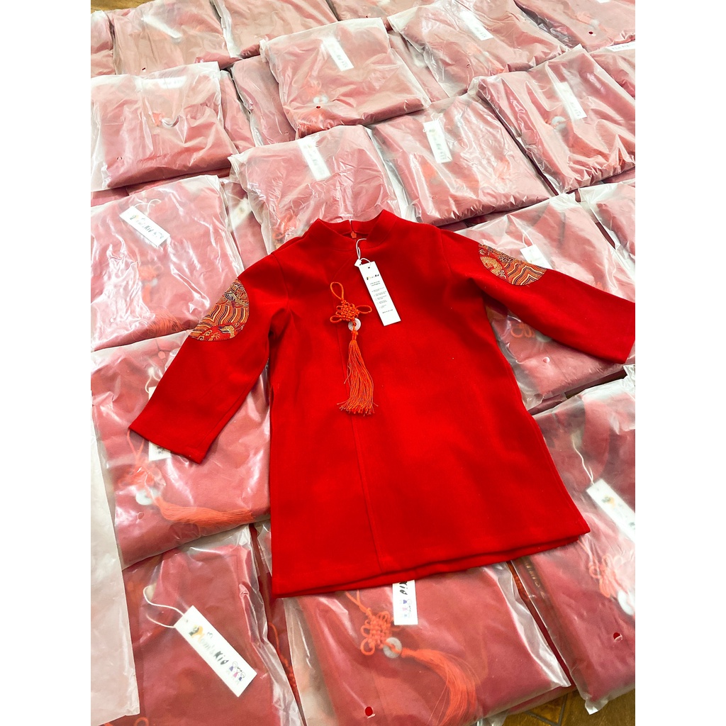 Áo Dài Cách Tân Tết 2022 Bé Trai Chất Liệu Nhung Chéo Cao Cấp  kèm video shop quay