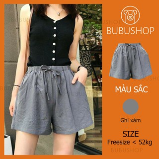 Quần short nữ, quần đùi đũi nữ cạp chun bubushop q01