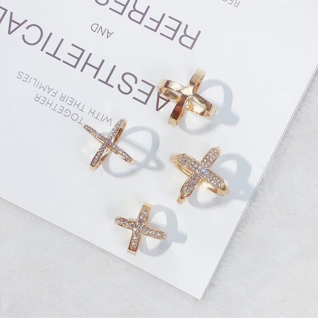 Ghim Cài Khăn Choàng Đính Đá Kim Cương Ba Vòng Nhẫn Đơn Giản Sáng Tạo Cho Nữ