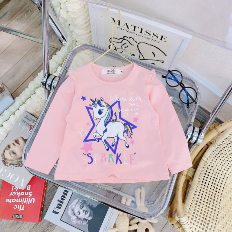 7-19kg Áo thu cổ tròn ngựa pony cho bé gái HÀNG CỰC ĐẸP