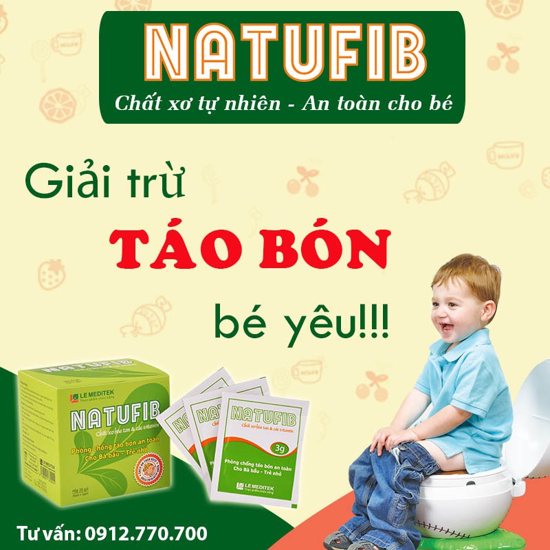 Natufib Chống táo bón cho bà bầu và trẻ nhỏ (Hộp 20 gói)