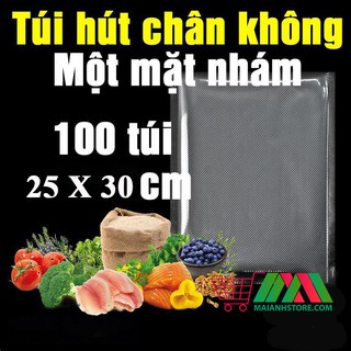 Bộ 100 túi hút chân không ( size 25x30 ) một mặt nhám, loại 1, không kén túi ,dai, bền, an toàn và hữu ích