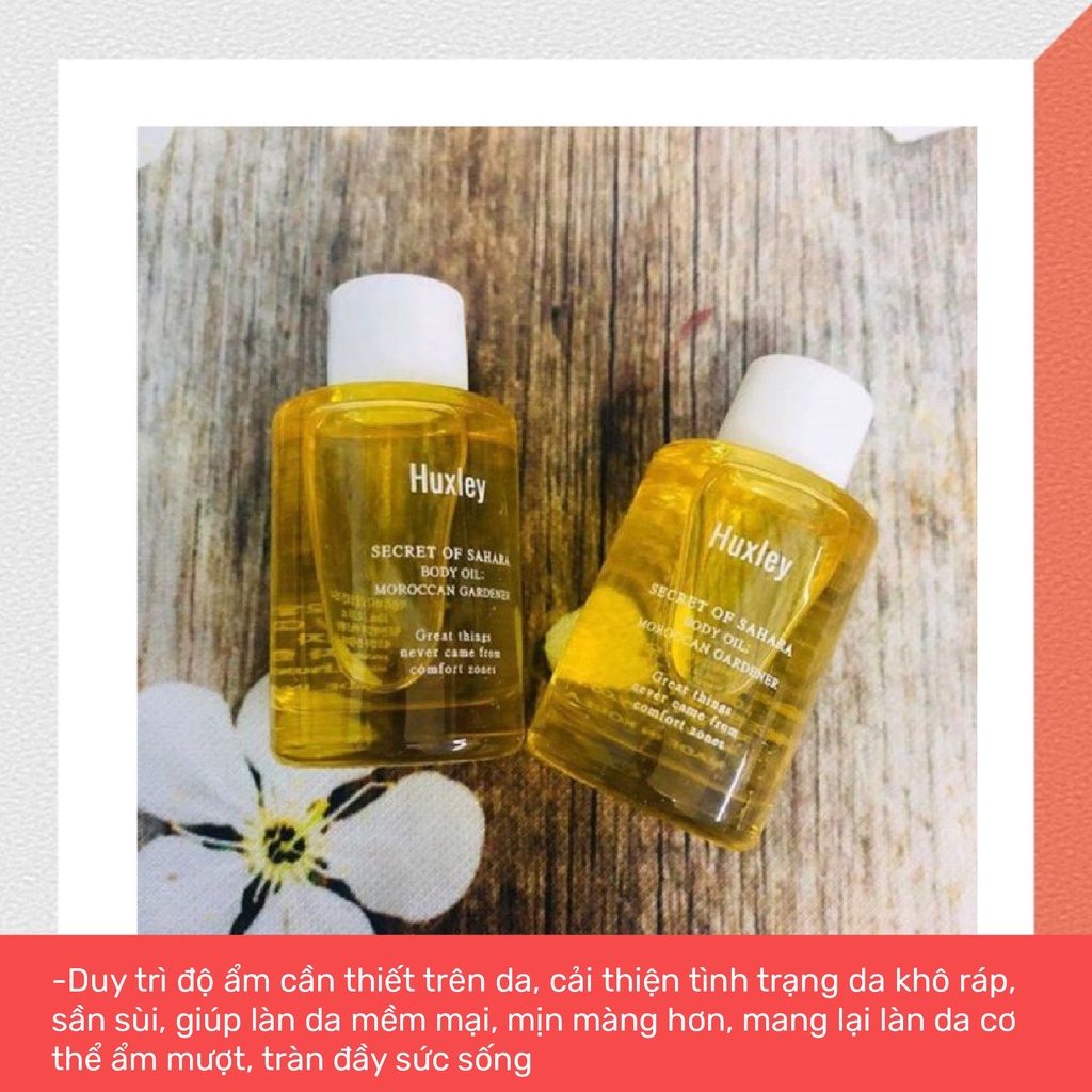 Dầu Dưỡng Thể Cấp Ẩm Chiết Xuất Xương Rồng Huxley Body Oil - Moroccan Gardener 10ml