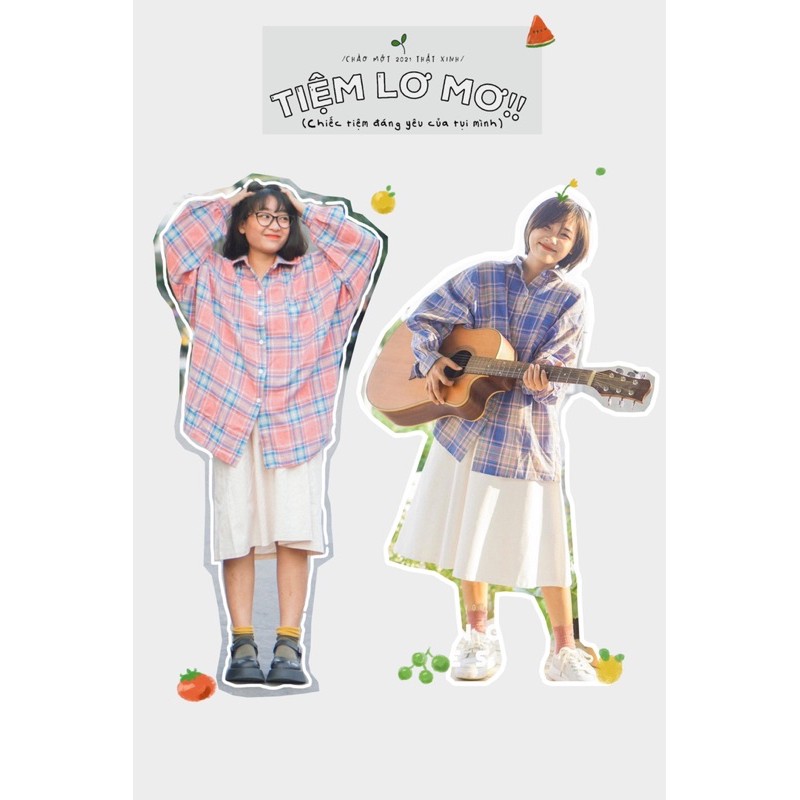 Áo sơmi caro oversize