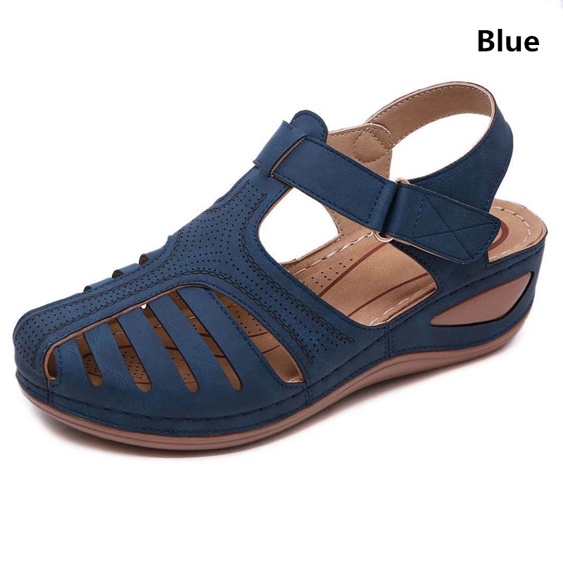 Dép Sandal Đế Xuồng Phong Cách Retro Thời Trang Dành Cho Nữ