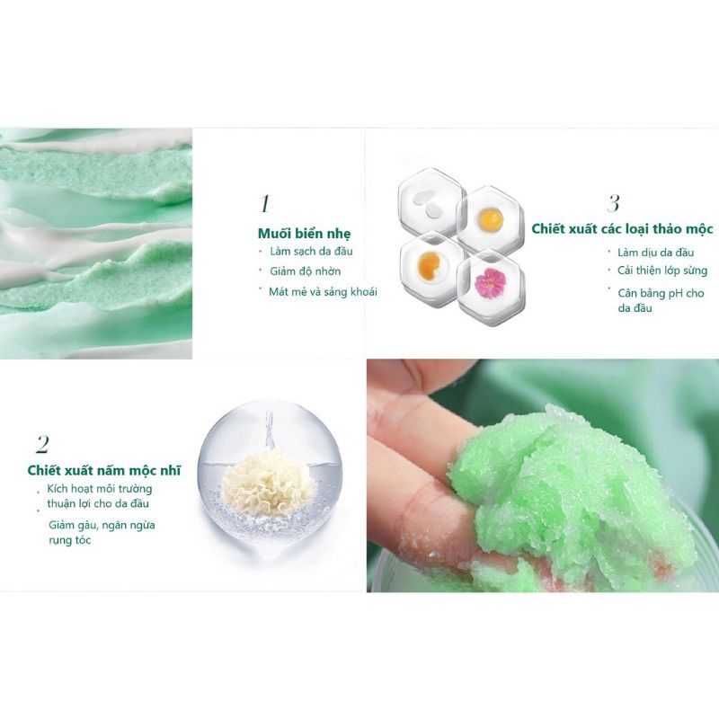 TẨY DA CHẾT TÓC DA ĐẦU NICOR MUỐI BIỂN SẠCH SÂU NGĂN NGỪA RỤNG TÓC 200G
