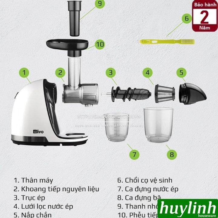 Máy ép chậm trục ngang Olivo SJ22 - 150W - Tặng công thức ép - Tặng Voucher