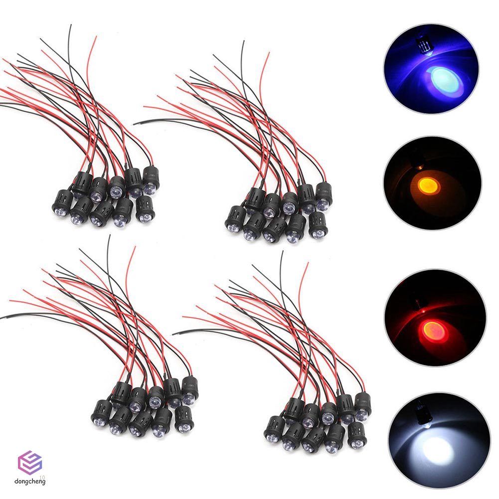 Set 10 bóng đèn led 12v 10mm siêu sáng