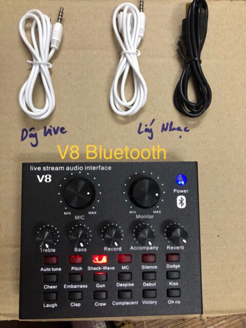 [Freeship toàn quốc từ 50k] Bộ thu âm v8 bluetooth míc bm900 full phụ kiện tặng tai akg ( 5 món)