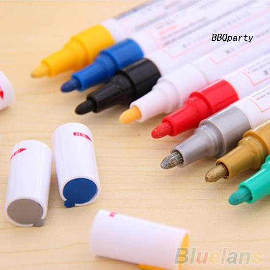 12 màu sắc chống thấm Lốp xe hơi Lốp xe cao su Kim loại sơn vĩnh viễn Bút đánh dấu