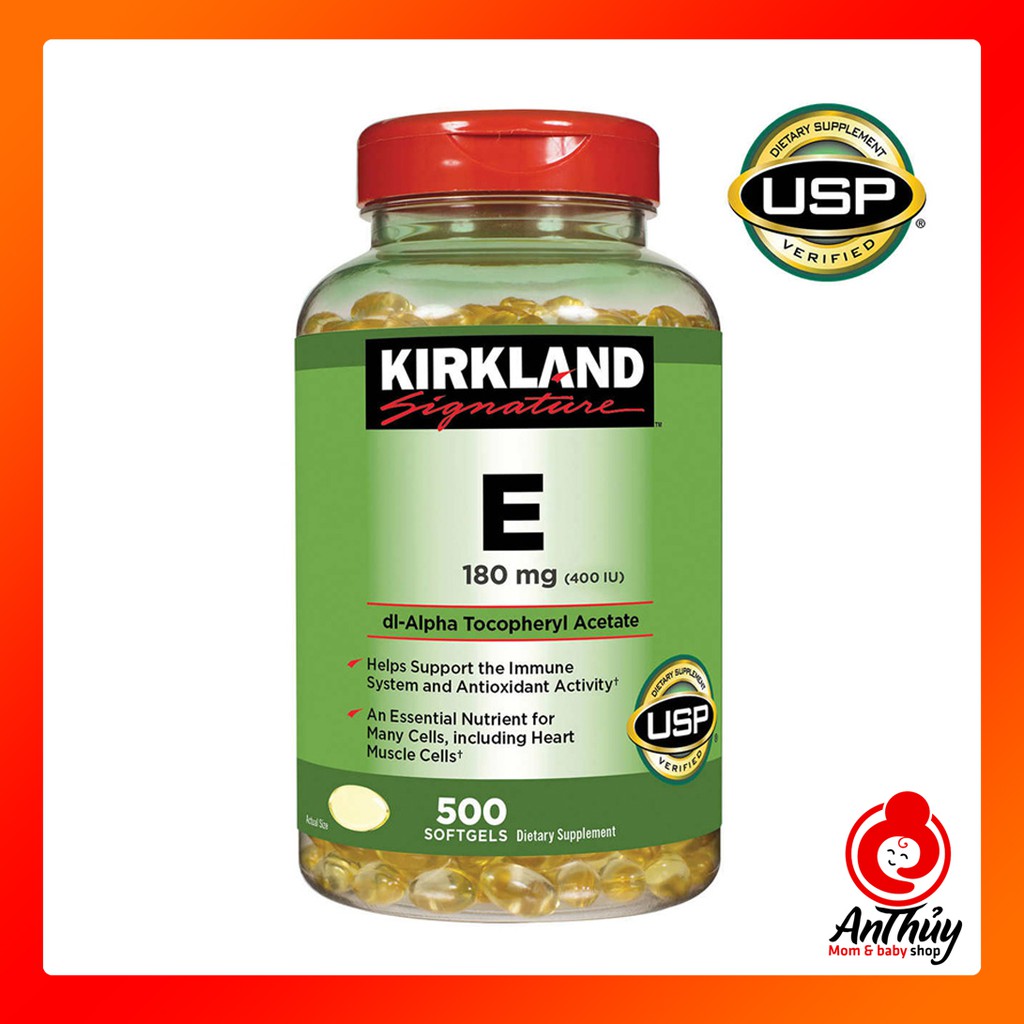 Vitamin E nắp đỏ Kirkland Signature Vitamin E 400 IU 500 viên