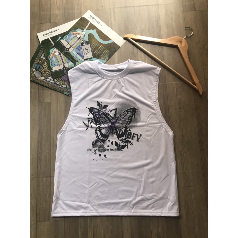 Áo ba lỗ nam nữ in hình con bướm siêu ngầu, tanktop Unisex cá tính