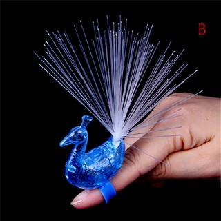 $VN Novelty Creative LED Flash Peacock Finger Lights Kids Luminous Rings Gift Toys ZNS 1126