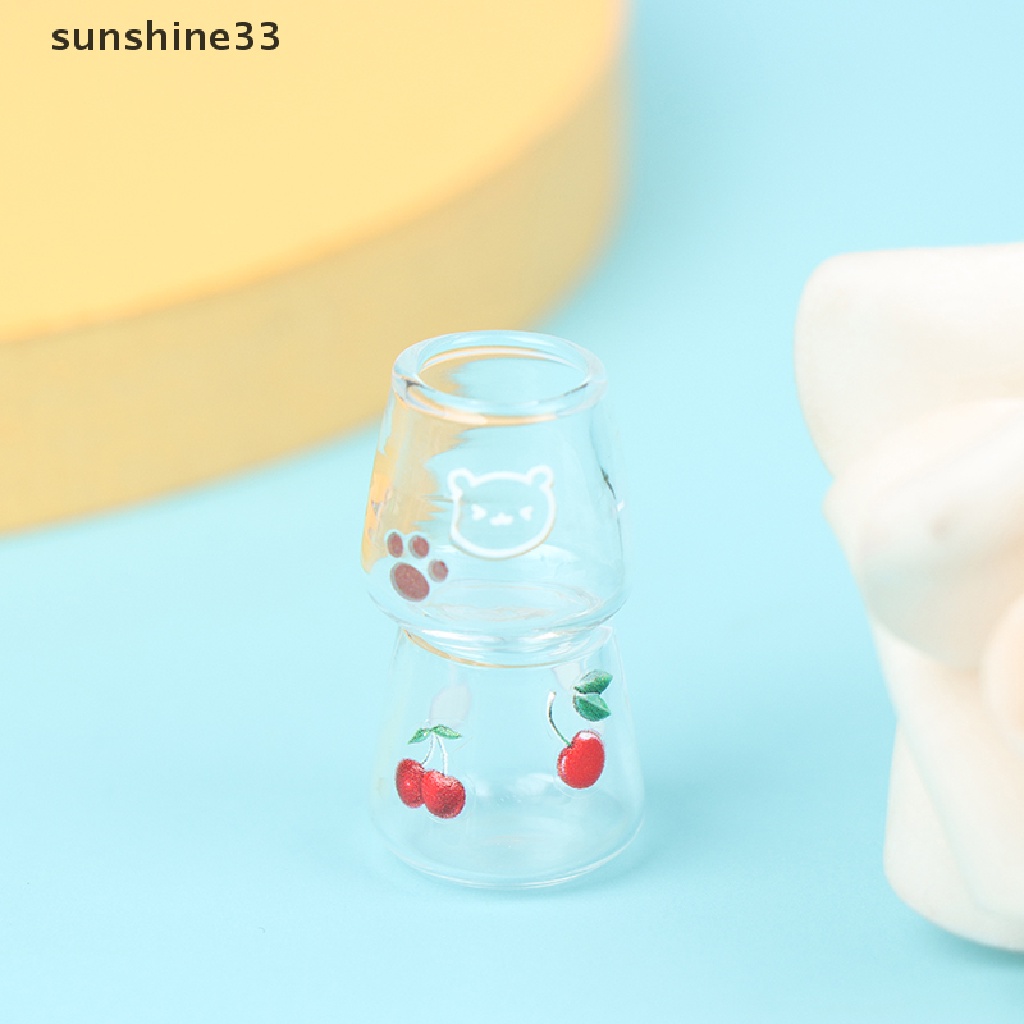 Set 4 cốc thủy tinh trang trí nhà búp bê tỉ lệ 1:12