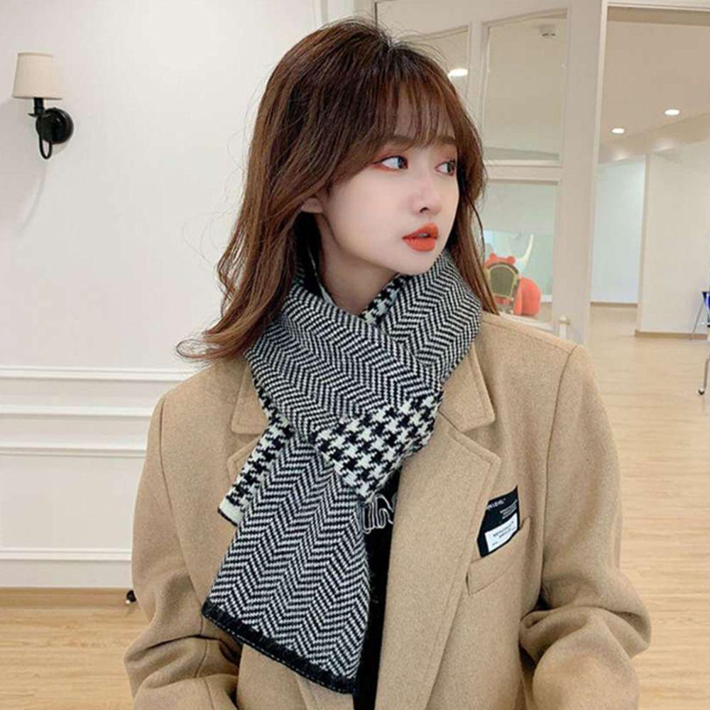 Khăn Choàng Cổ Họa Tiết Kẻ Sọc Thời Trang Mùa Đông WMES15H Cho Nữ