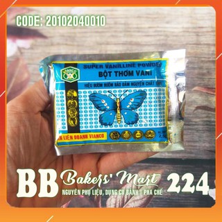 Bột thơm vani vanilline hiệu con bươm bướm - vỉ lẻ 10 ống