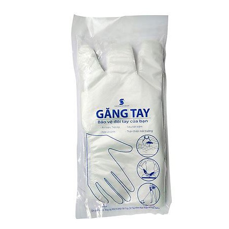 GĂNG TAY NHỰA TỰ HỦY HỘP 100 CÁI, bao tay sử dụng 1 lần, gloves vệ sinh làm bếp, bao tay ăn hải sản, dùng một lần