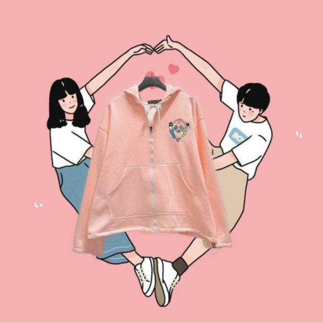 Áo Khoác Hoodie thêu LOVE unisex (Ảnh thật)