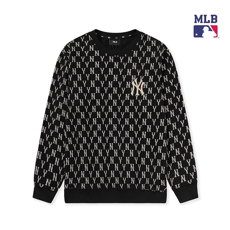 ❤❀  ❤ Mlb Áo Sweater Cổ Tròn Thêu Họa Tiết Trước Và Sau Thời Trang Cho Nam Nữ