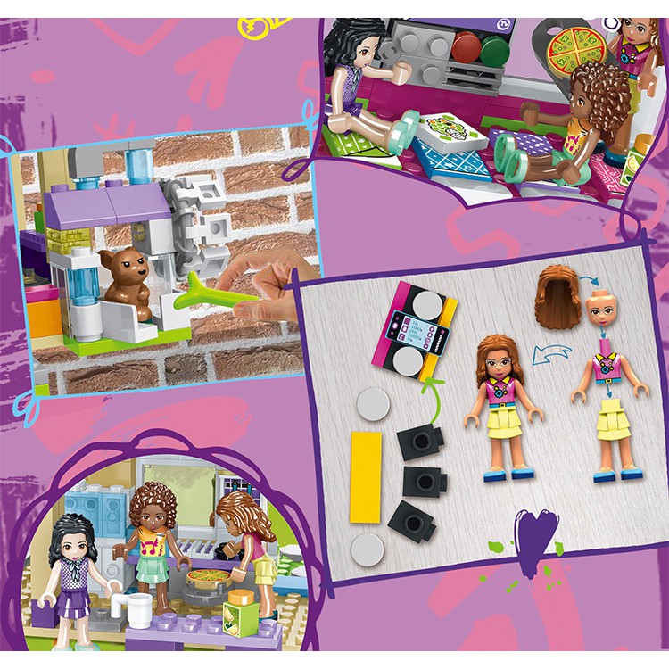 (sẵn full 868 chi tiết) Đồ chơi lắp ráp lego friends ngôi nhà tình bạn lego bé gái Model 3012