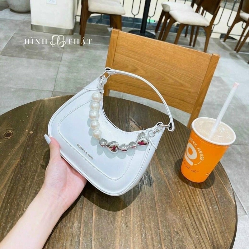 Túi Kẹp Nách, Đeo Chéo Nữ Kèm Dây Tim Ngọc, Sang Chảnh, Phong Cách