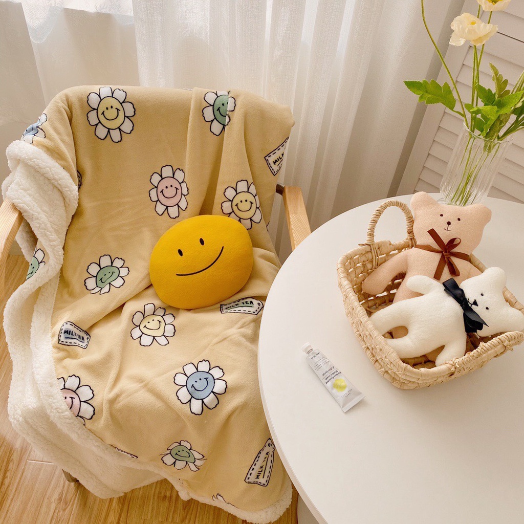 ( Hàng Thiết Kế 11 Mẫu ) Chăn Lông Cừu Tuyết Sữa✨1m5x2m-Tiệm Nhà Mêu✨ Chất lông cừu nhẹ và ấm áp đong đầy yêu thương