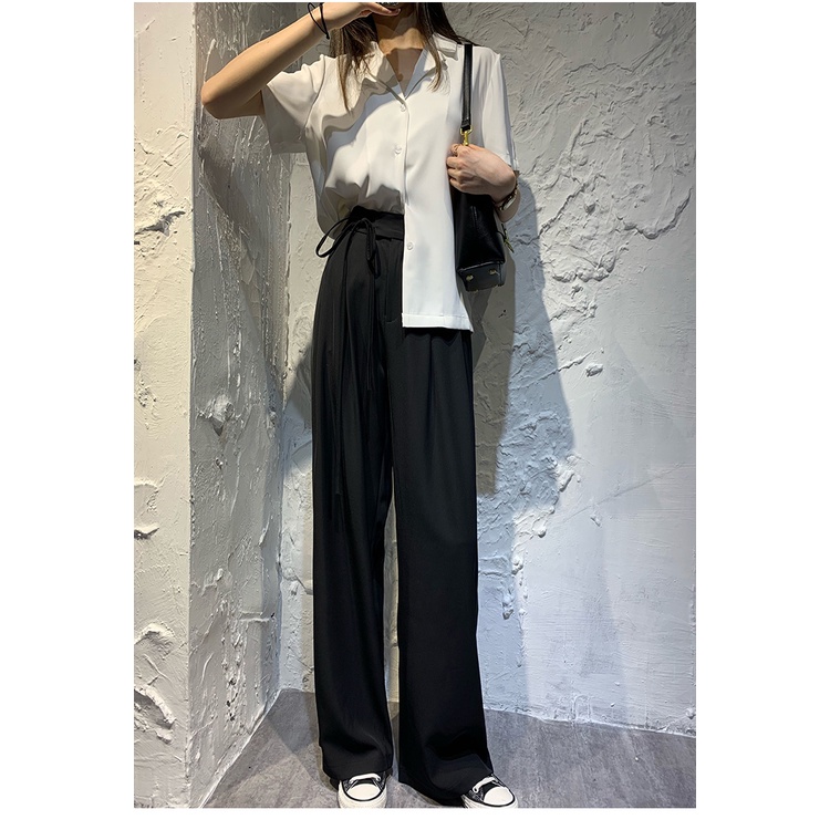 Quần Dài Ống Rộng Lưng Cao Thiết Kế Mới Thời Trang Mùa Hè Cho Nữ