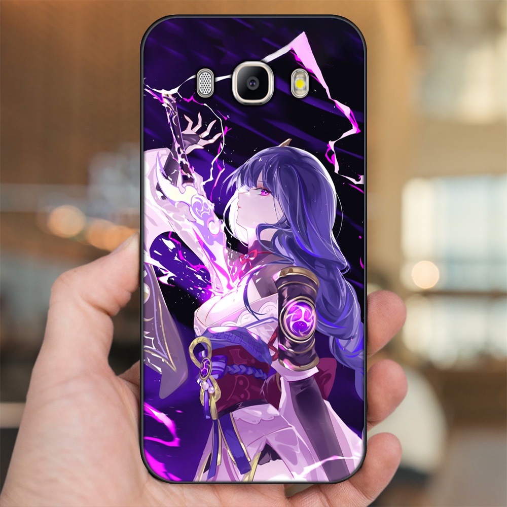 Ốp lưng Samsung J5 2016, J7 2016 viền đen in hình Raiden Shogun Genshin Impact