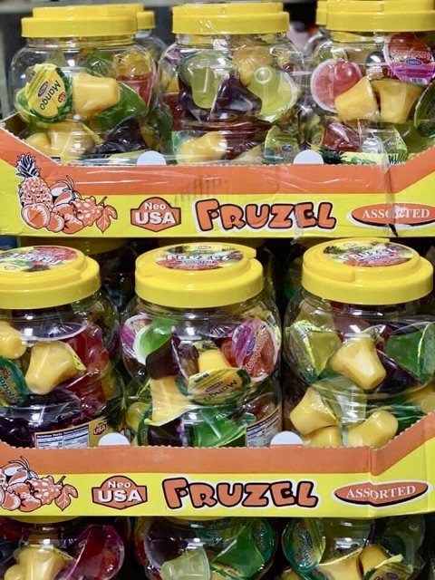 🍏🍇 Rau Câu Trái Cây Fruzel Assorted Natural Fruit Jelly 1450g của Mỹ
