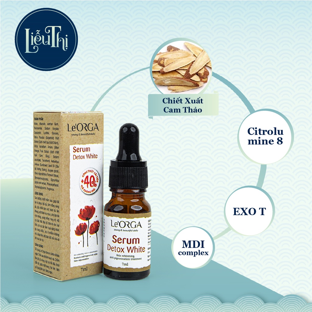 Serum Trắng Da Trị Nám Detox White - Tinh Chất Trẻ Hóa Da Tăng Độ Ẩm Huyết Thanh Giảm Lão Hóa Le'Orga 7ml | BigBuy360 - bigbuy360.vn