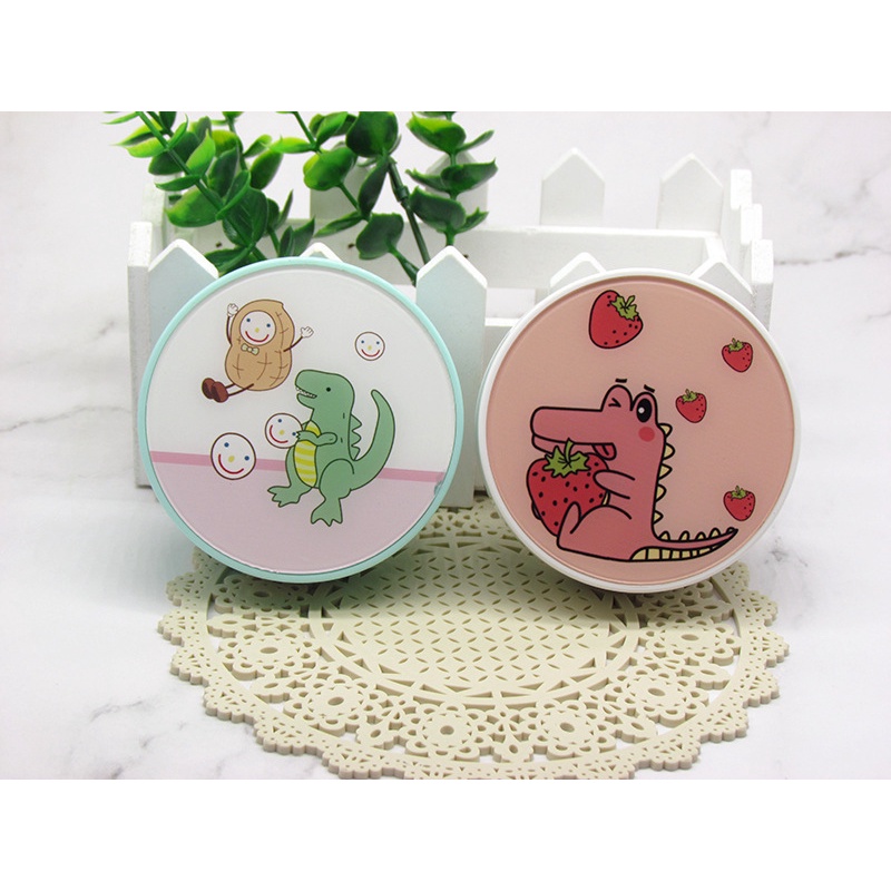 Khay Gương Tròn To Hình Khủng Long Dễ Thương - Case Đựng Lens