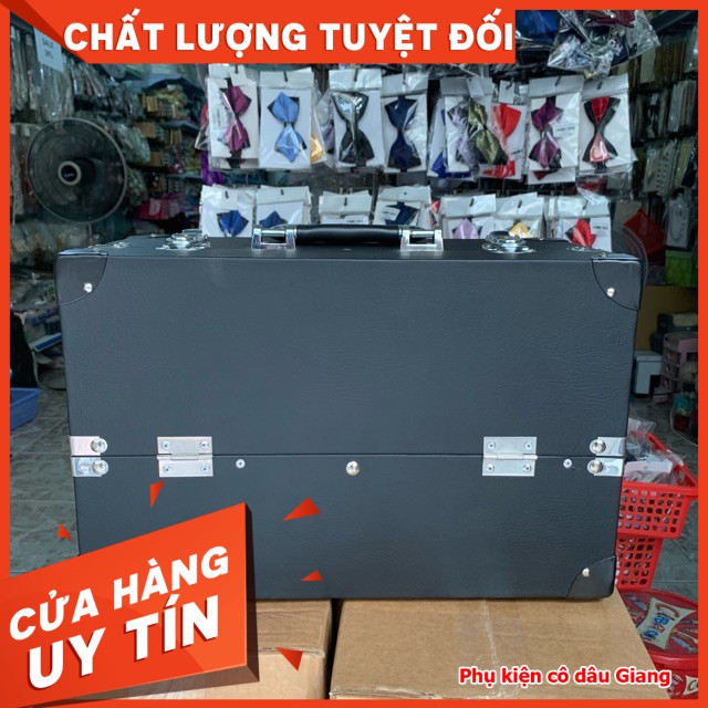 Cốp đựng đồ trang điểm chuyên nghiệp 3 ngăn lớn tặng lon đựng cọ phụ kiện makeup pro