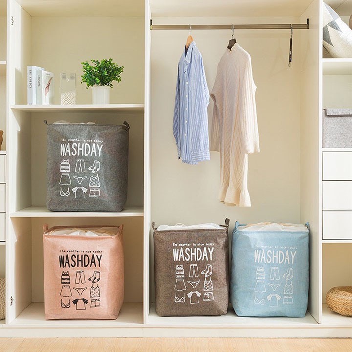 Giỏ đựng quần áo bằng vải cỡ lớn, túi đựng chăn màn đa năng washday có thể gấp gọn