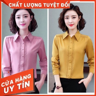 Áo sơ mi công sở nữ viền ren cao cấp