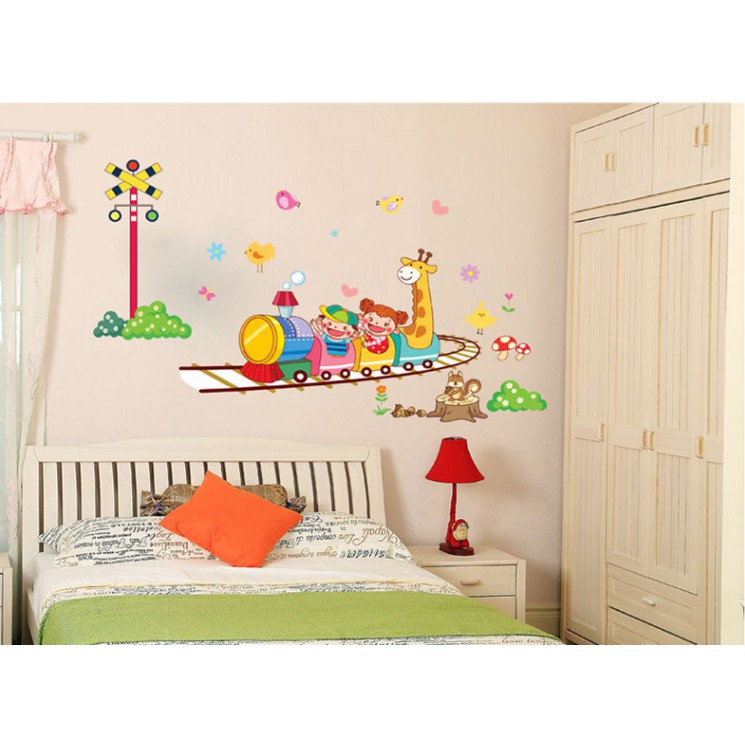 Decal trang trí tường Đường Ray xe lửa cho các Thú vui chơi