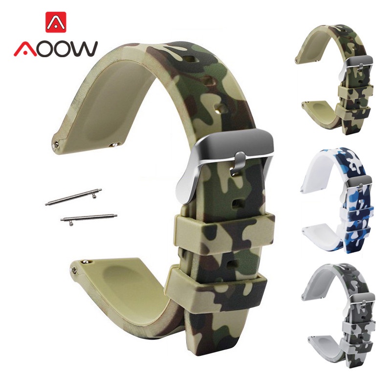 Dây Đeo Cao Su Silicon 20mm 22mm 24mm Cho Samsung Galaxy Wtach 46mm Gear S3 Huawei GT 2 Amazfit GTR