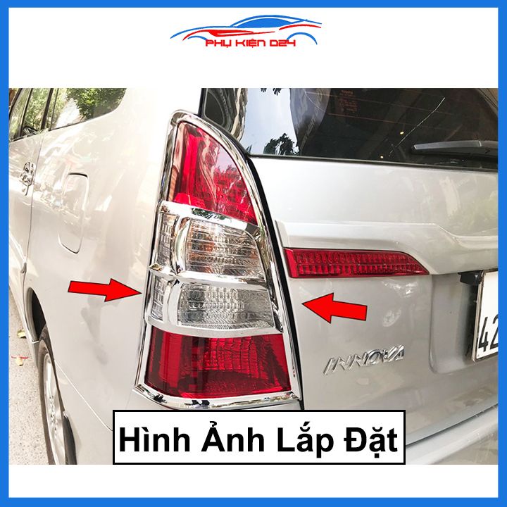 Ốp viền đèn pha hậu mạ crom Innova 2012-2015, 2017-2018-2019-2020-2021-2022-2023 chống trầy trang trí bảo vệ xe
